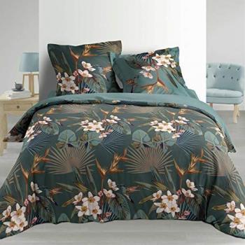 Ensemble de parure de couette en microfibre avec motif floral 3 pièces