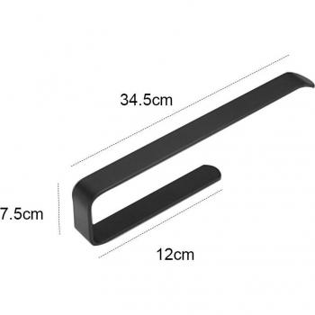 Black Wall-Mounted Roll Holder for Toilet Paper