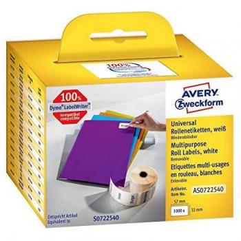 Avery Zweckform Label Roll 57 x 32 mm Paper White 1000 pcs Removable