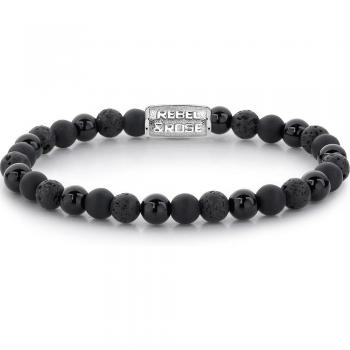 Perle de Rebellion en rose et noir – Bracelet 19 cm (Srr0016‑19)