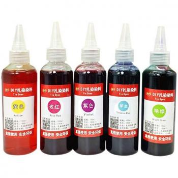 5-Color Tie Dye Crafting Kit for Clothing with Cold Water Textile Paints