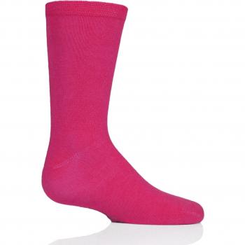Plain Bamboo Comfort Cuff Socks, Dark Pink (Kids)