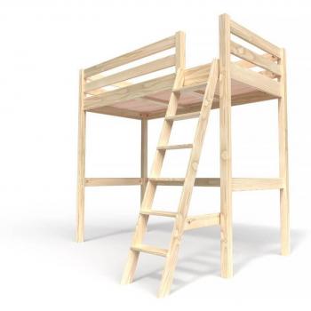 Lit Mezzanine Sylvia 90x200 Bois Vernis Naturel