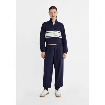 Stradivarius Bequeme Fleece-Jogger Marineblau S