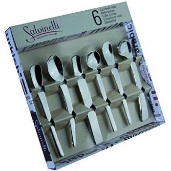 Salvatore Salvinelli Set 6 Cucchiaini Moka Mod. MIX ACCIAIO INOX CAFFÉ DESIGN ITALIA