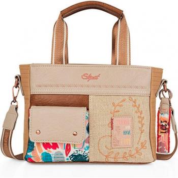 Bolso grande de mujer SKPAT Arezzo beige