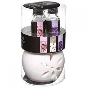 Floral Essential Oils Diffuser Kit with 3 Fragrances and Burner