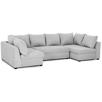 Canapé d'angle contemporain Budwing gris clair 4 places