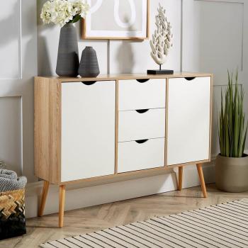 3 Drawer 2 Door Oak Sideboard
