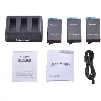 MaxCharge Lithium GoPro 1400 mAh – Chargeur 3‑pattes