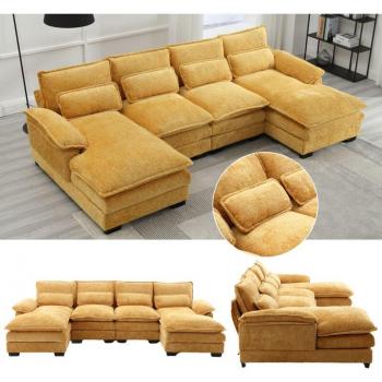 Canapé Contemporain en Bois et Fer « Yellow Comfort »