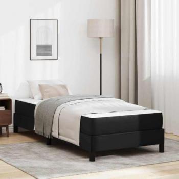 Línea Dark Velvet 90x190 – Cama con colchón negro, cuero sintético Vidaxl