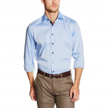 ETERNA Modern Fit Hemd Langarm mit New Kent Kragen Oxford navy