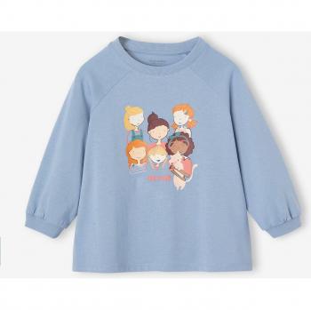 T-shirt VERTBAUDET fille 3/4 bleu ciel avec motif Girl's gang