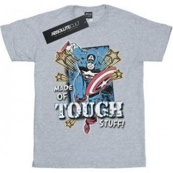 T-shirt per Ragazze con Immagine di Captain America in Cotone