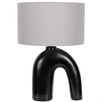ValueLights Lia Drum Lamp, Black Arch, Abstract Ceramic Finish