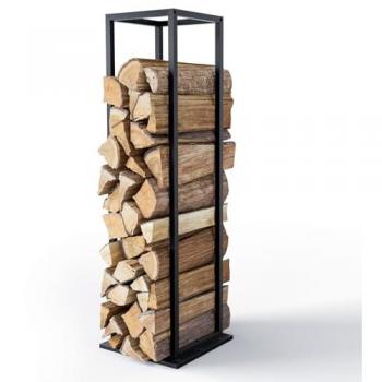 VOUNOT® Range Bûches Métal Noir 33x33x112cm