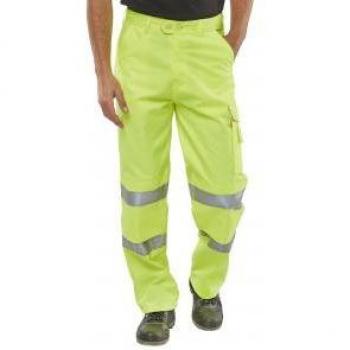 Beeswift Polycotton High Visibility Trousers Saturn Yellow 36S