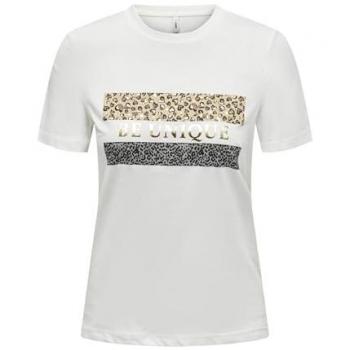 ONLY Kurzarmshirt ONLTANYA LIFE REG S/S LEO PRINT TOP JRS – XS (Damen)