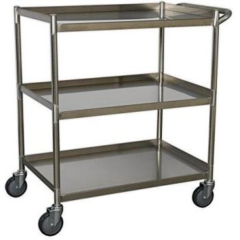 Sealey 3 Shelf Stainless Steel Workshop Trolley
