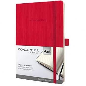 SIGEL CO325 Premium Notebook Lined, A5, Softcover, Red