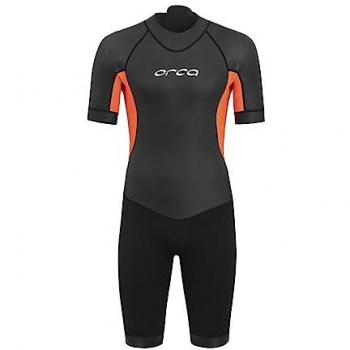 Vitalis Shorty OpenWater Kurzarm Neoprenanzug für Männer, schwarz/orange