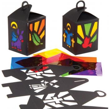 Holy Week Lantern Kits (Pack of 4) with Cellophane Colors