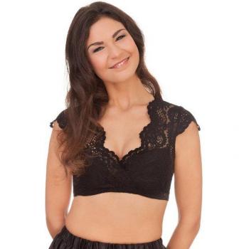 Alpenfee Dirndlbluse NALIA FA – Schwarzer Farbton, 46 Damen