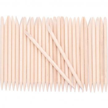 Brochette de cuticules en bois orange double tête