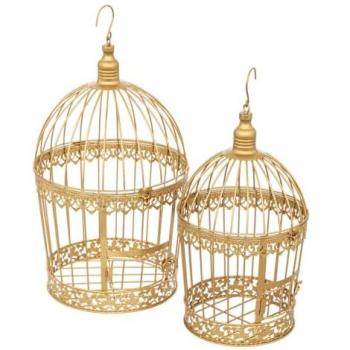 Set di gabbie in metallo placcato oro Cory D20 25cm