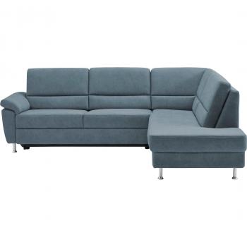 Ecksofa „Onyx L‑Form“ – 257 cm breit, blaues Design, optional Bettfunktion, einseitige Ottomane