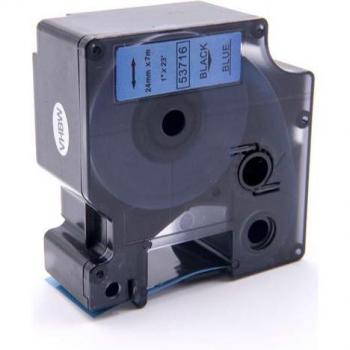Foglietto di nastro VHBW 24 mm Nero su Blu – Compatibile Dymo