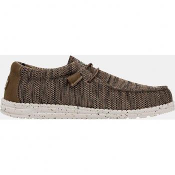 Slip-ons HEYDUDE Wally Sox Marron pour hommes tailles 40, 41, 42, 43, 44, 45