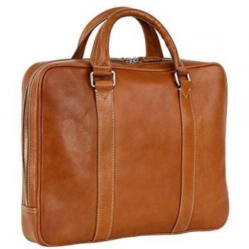 Leonhard Heyden Bergamo Brown Leather Briefcase for 38 cm Laptop