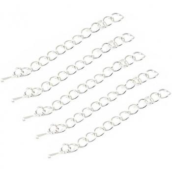 Cadena de cola extendida de hierro 55mm, conectores de gota para pulseras y collares, 10 unidades
