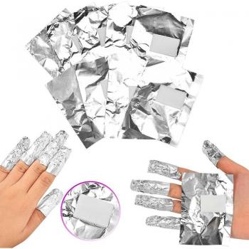 Kit de Papel Aluminizado para Limpieza de Gel y Esmalte: 100 Unidades