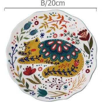Colorful Cat Dinnerware Plate
