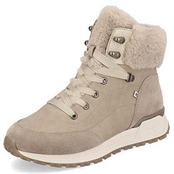 Bottes d'hiver Rieker Evolution beige, cuir synthétique, système de lacets