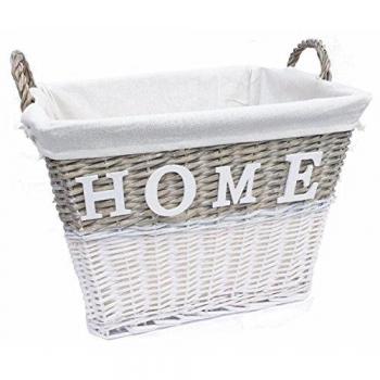 White Wicker Hamper Small 36x24x28cm