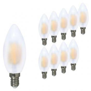Boîte de 10 ampoules LED filament E14 6W (équiv. 57W) 750Lm 2700K