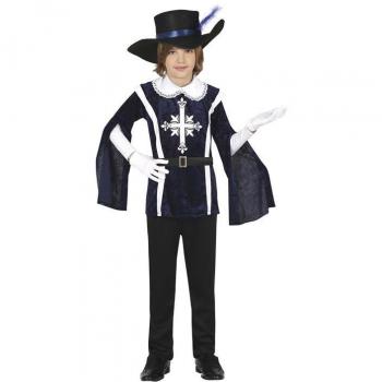 Disfraz de Mosquetero Elegante Azul para niño