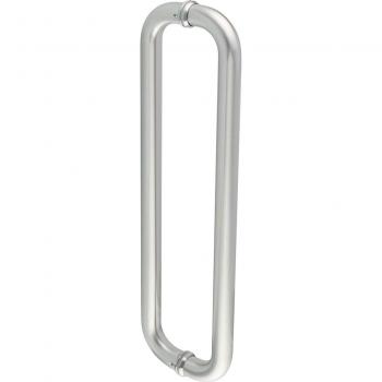 Black Stainless Steel Square Tubular Glass Door Handle 10 Inch