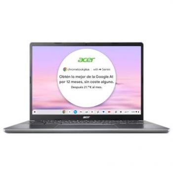 Acer Chromebook Plus 514 CB514-3H: portátil 14 WUXGA IPS con Google IA, AMD Ryzen 3 7320C, 8 GB RAM, 128 GB SSD, gráficos Radeon, teclado QWERTY español, Chrome OS, color plata