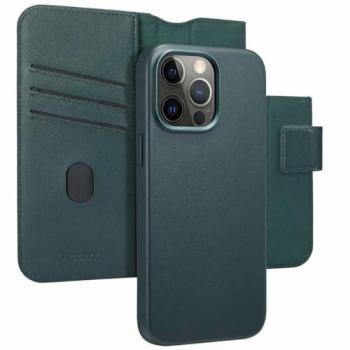 Accezz 2‑in‑1 Lederklappe mit MagSafe für das iPhone 15 Pro Max – Waldgrün