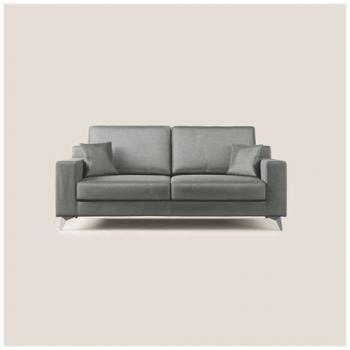 Divano T01 Michael in Velluto Grigio Pallido, 206 cm