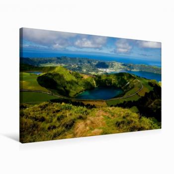 Wandkunstset Lagoa de Santiago 75 × 50 cm – Textil-Leinwand mit realistischem Bilddruck