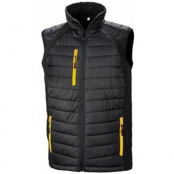 Unisex Adult Black/Yellow Softshell Vest 2XL