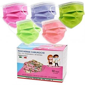 Masque Chirurgical Enfant 50 Pièces Type IIR BFE≥98%