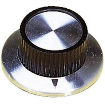 Silver Dial 6.35 mm Plastic Knob