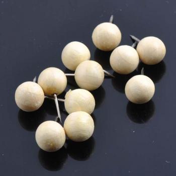 Natural Round Wooden Thumbtack Pins